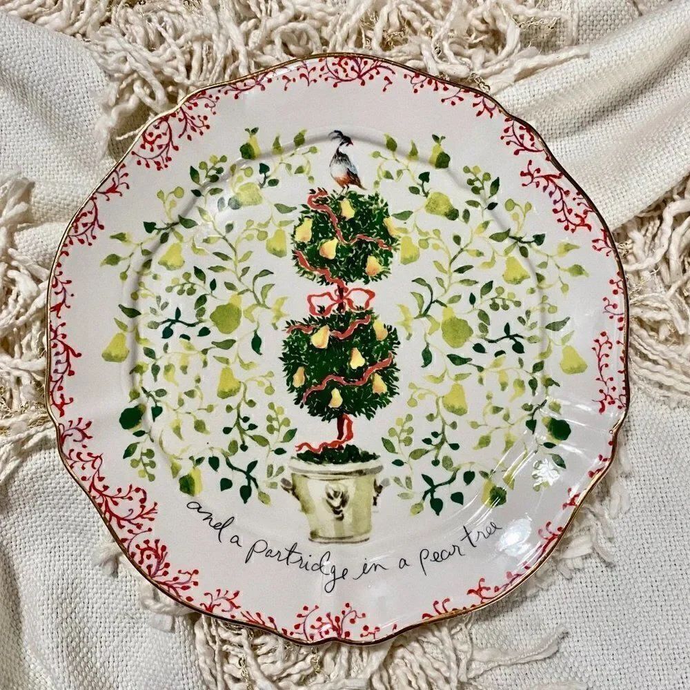 ANTHROPOLOGIE 12 Days Partridge Pear Tree Plate - Picture 3 of 10